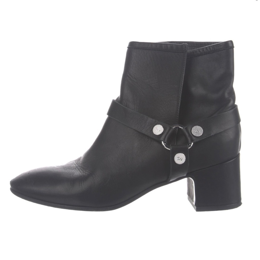 Zadig & Voltaire Trouble Ankle Harness Biker Boots in Black Women's Size 8